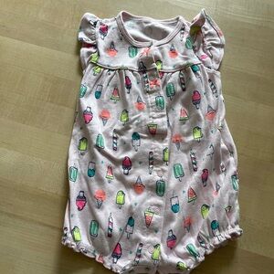 Cute Ice Cream Print Baby Romper